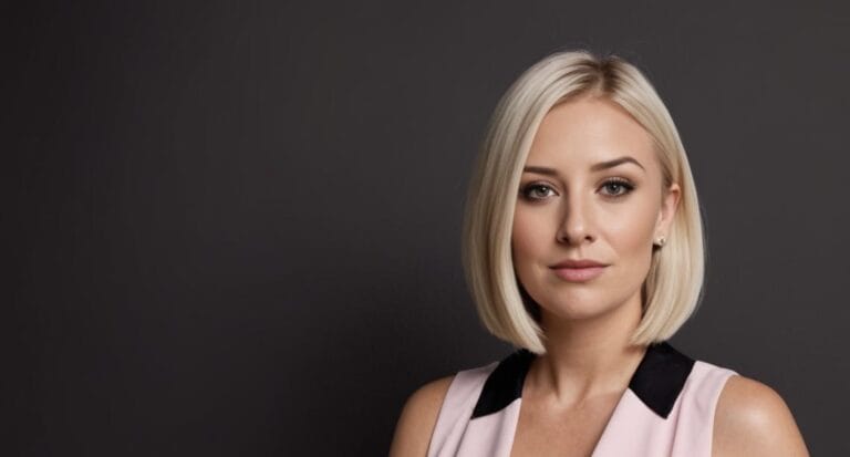 Allie Huggins platinum long blonde bob for a counsellor. full bo b696f4b4 18df 47fe 8387 753928228e33 768x413